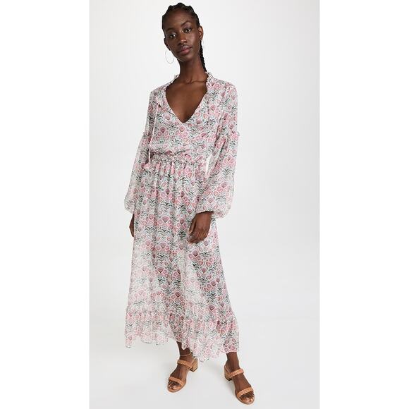 MISA Los Angeles Amata Pink Peasant Bohemian Cottage Dress NWT XS $390 - Picture 1 of 6